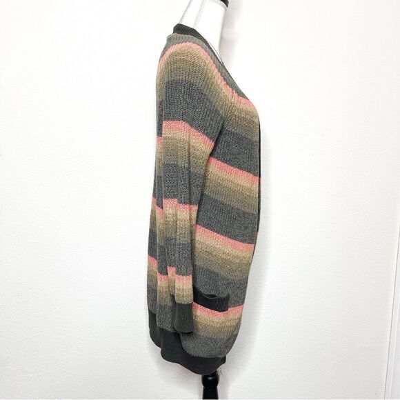 Gap Women's Striped Long Open-Front Cardigan Size Small - Picture 2 of 5